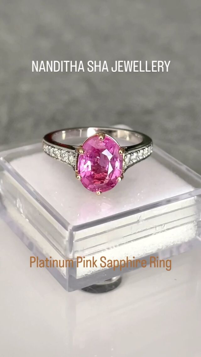 Platinum ring with Natural Pink Sapphire Jewel @nandithashagems